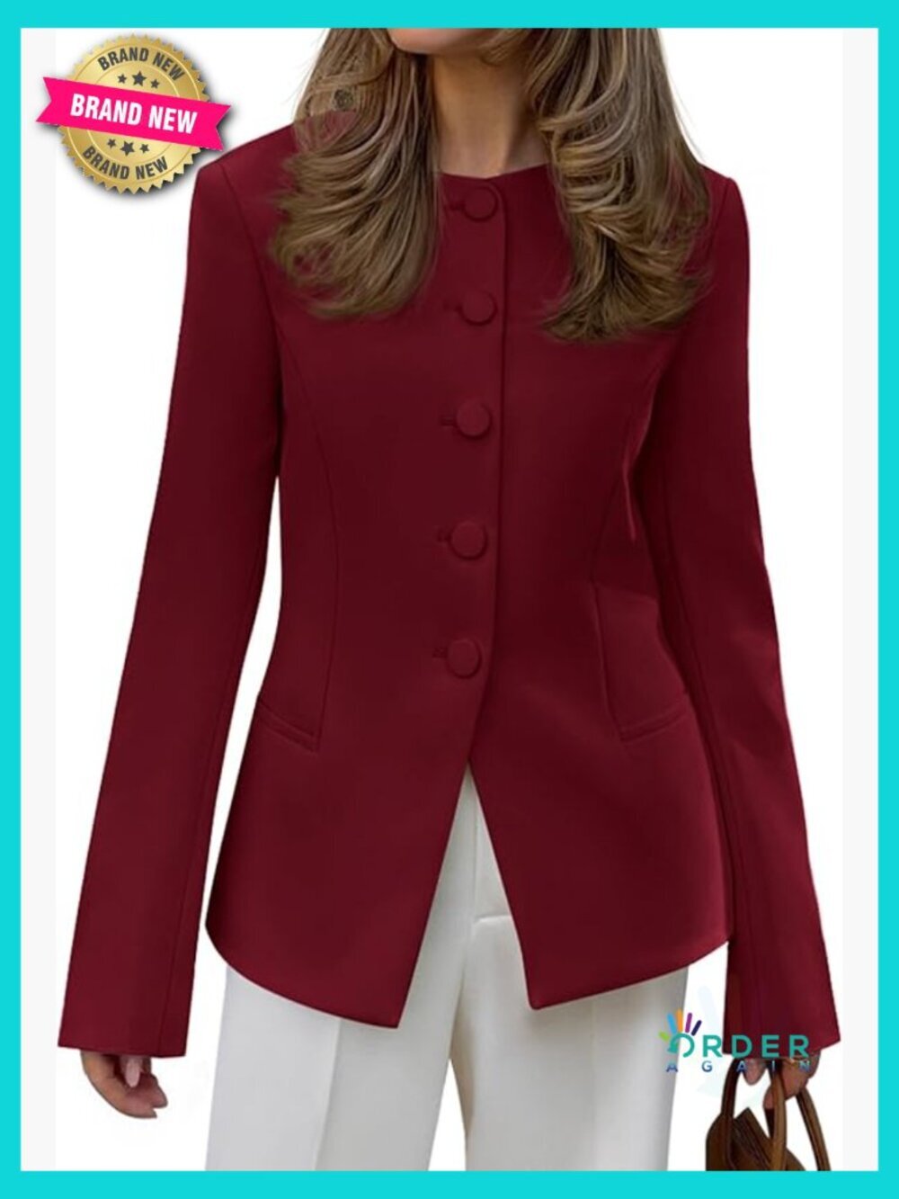 Open Front Long Sleeve Blazer with Pockets Business Casual Office Work Suit